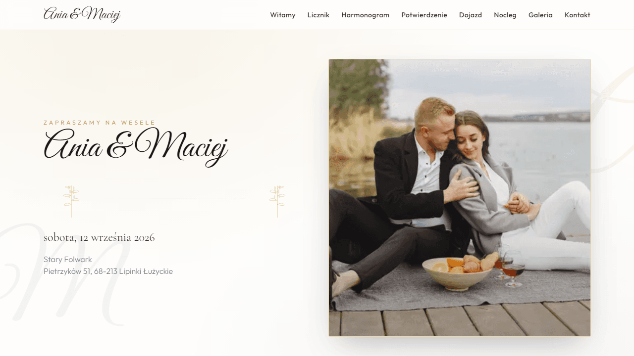 Wizytówka weselna — Ania & Maciej